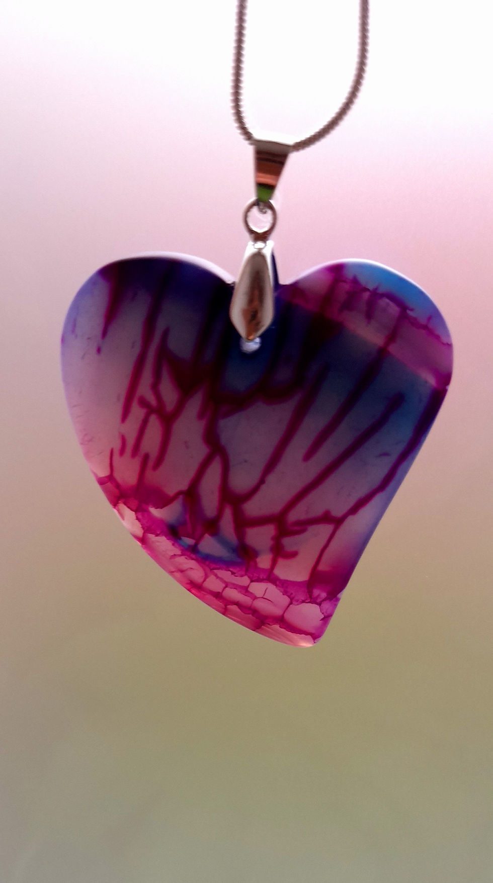 Thumbnail: Large Agate Heart Pendant