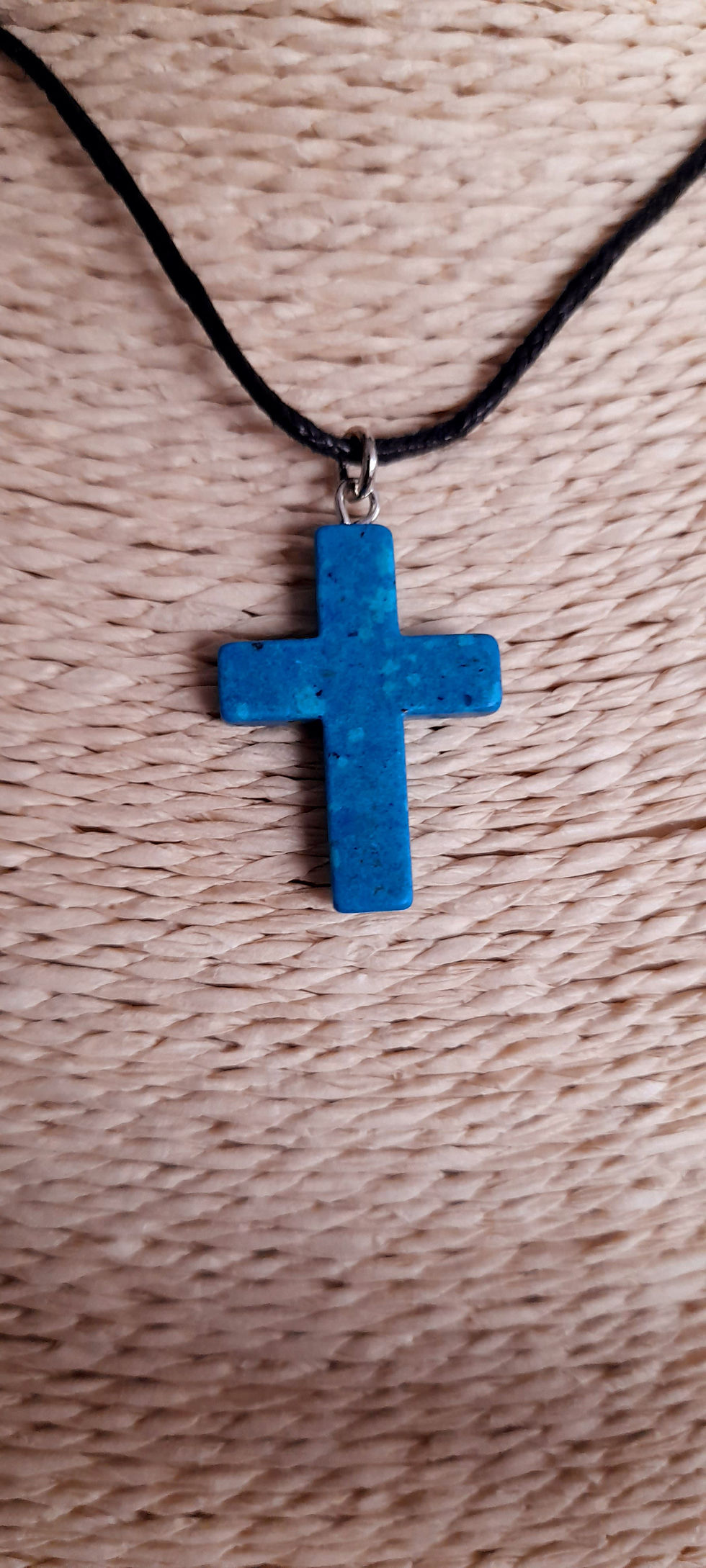 Thumbnail: Small Blue Howlite Cross Pendant