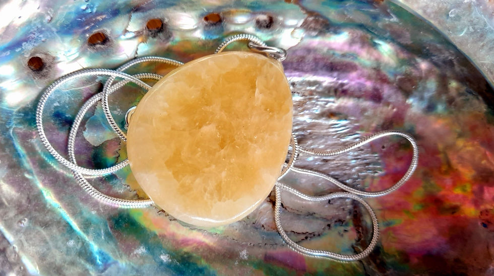 Thumbnail: Orange Calcite/Honey Jade Pendant