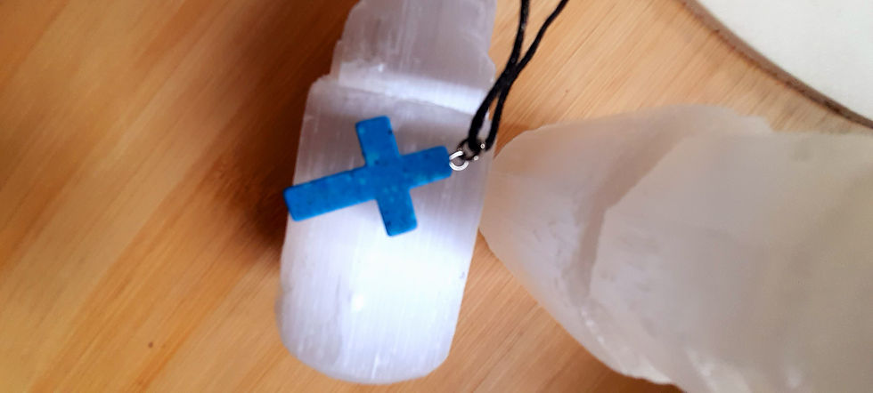Thumbnail: Small Blue Howlite Cross Pendant
