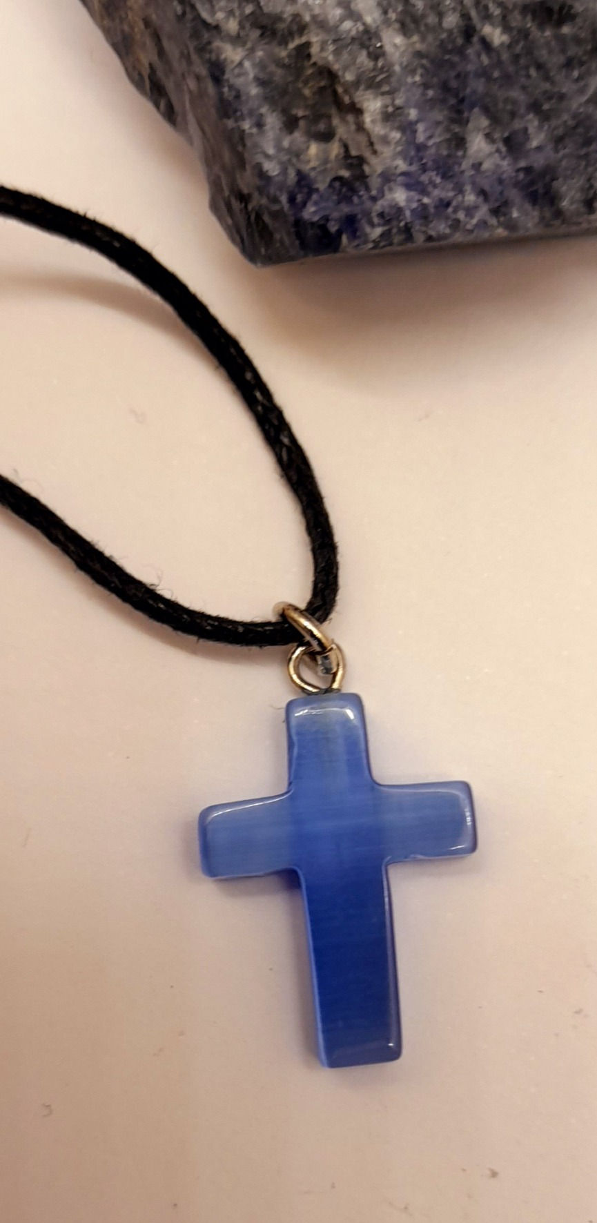 Thumbnail: Mini Cats Eye Cross Pendant