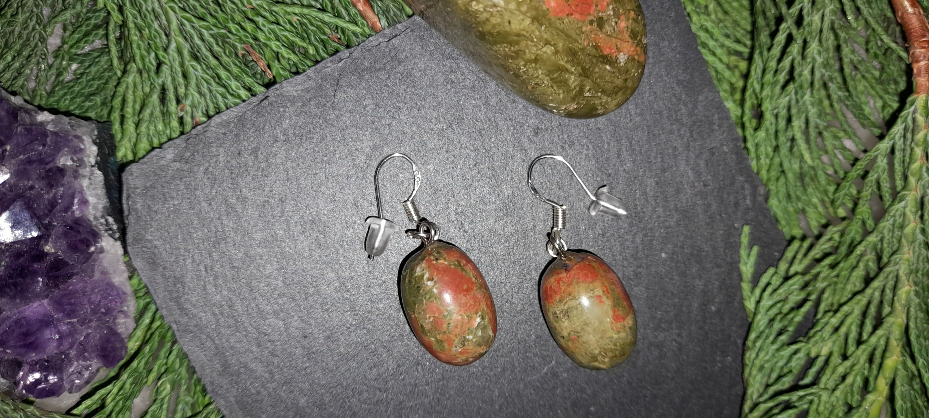 Unakite drop earrings