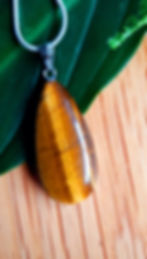 Thumbnail: Tigers eye drop pendant/silver chain