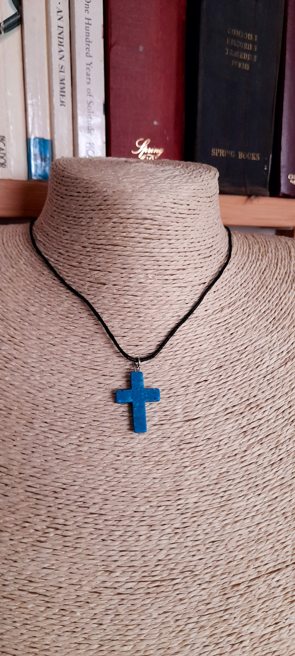 Thumbnail: Small Blue Howlite Cross Pendant