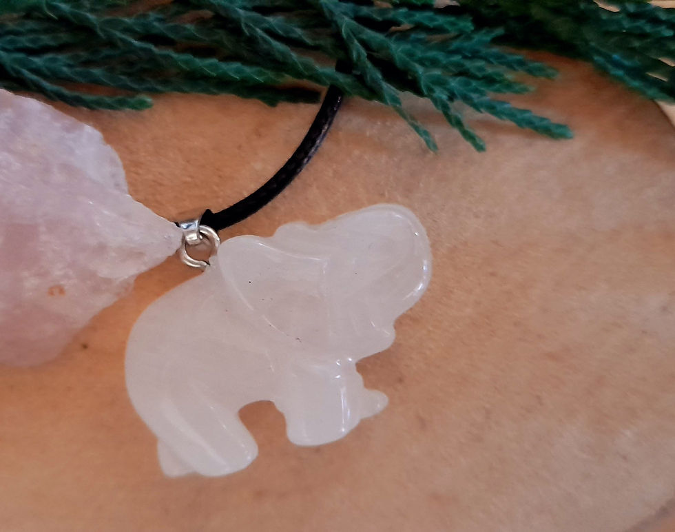 Thumbnail: Rose Quartz Elephant Pendant