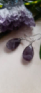 Thumbnail: Amethyst Pear Shaped Earrings