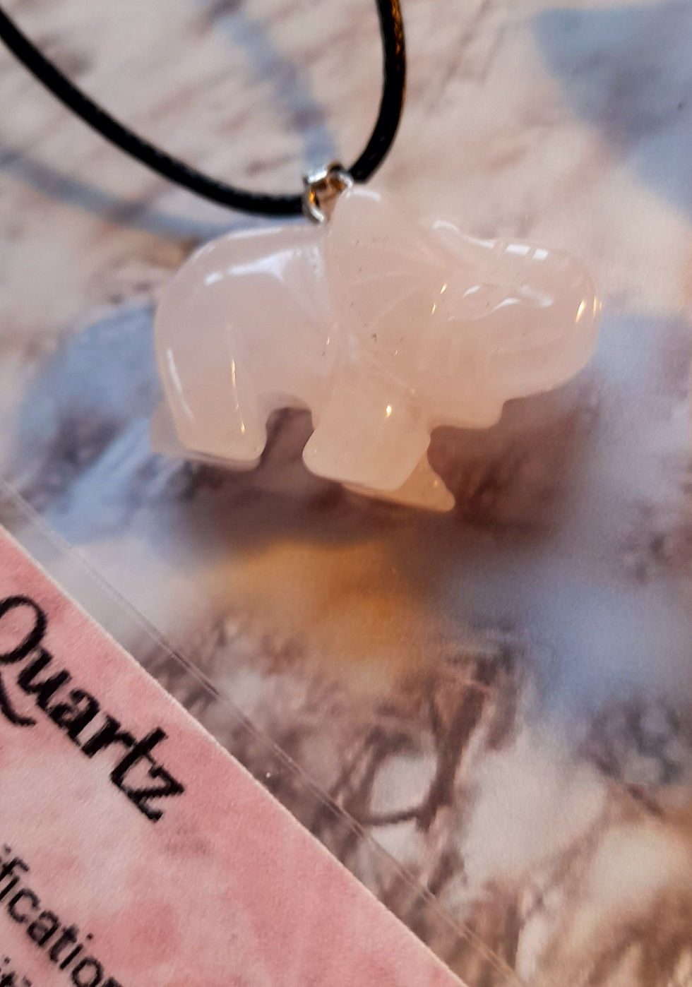 Thumbnail: Rose Quartz Elephant Pendant