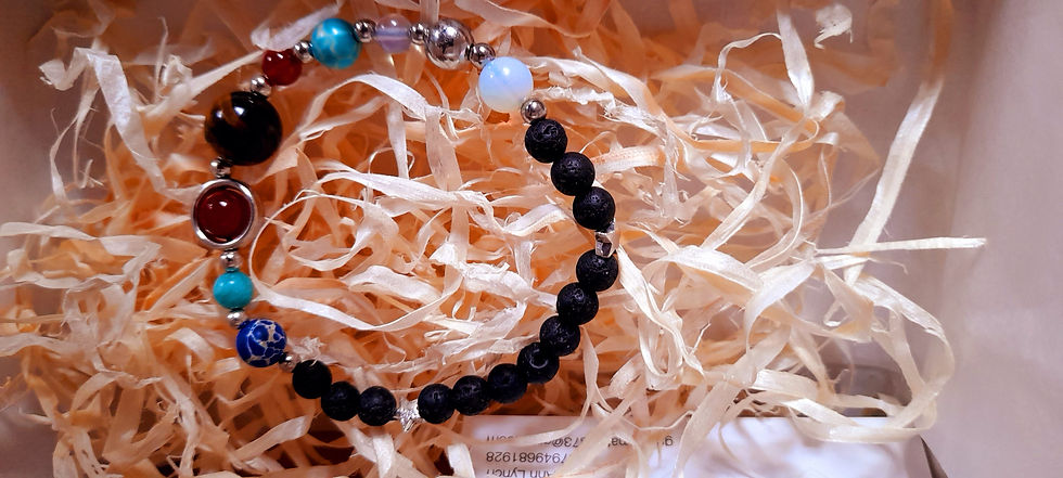 Thumbnail: Solar system gemstone/Lava bracelet