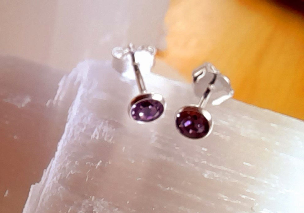 Thumbnail: Alexandrite/Sterling silver Birthstone Stud Earrings