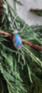 Thumbnail: Small Oval Labradorite Pendant