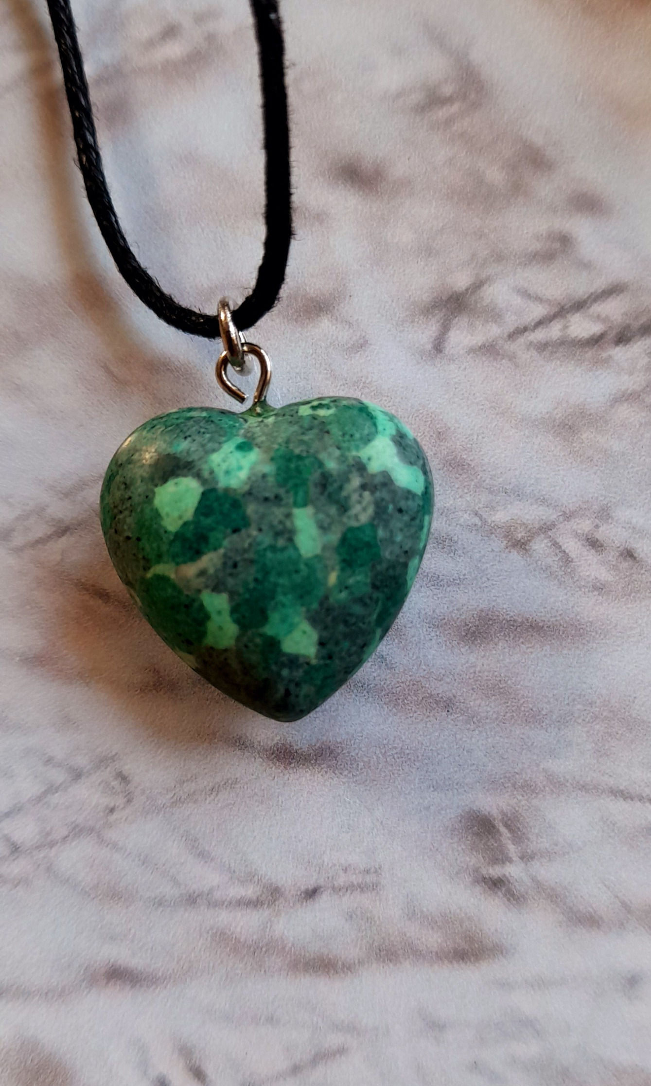 Small Green Howlite heart Pendant