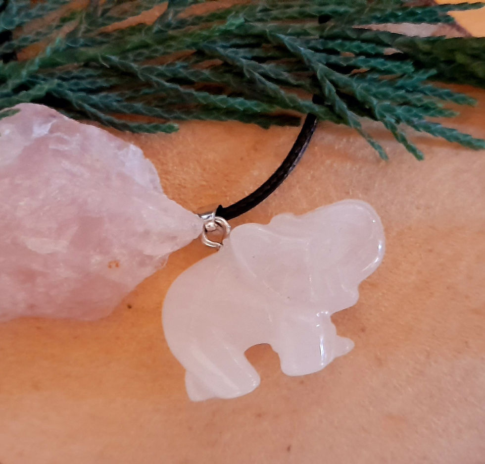 Thumbnail: Rose Quartz Elephant Pendant