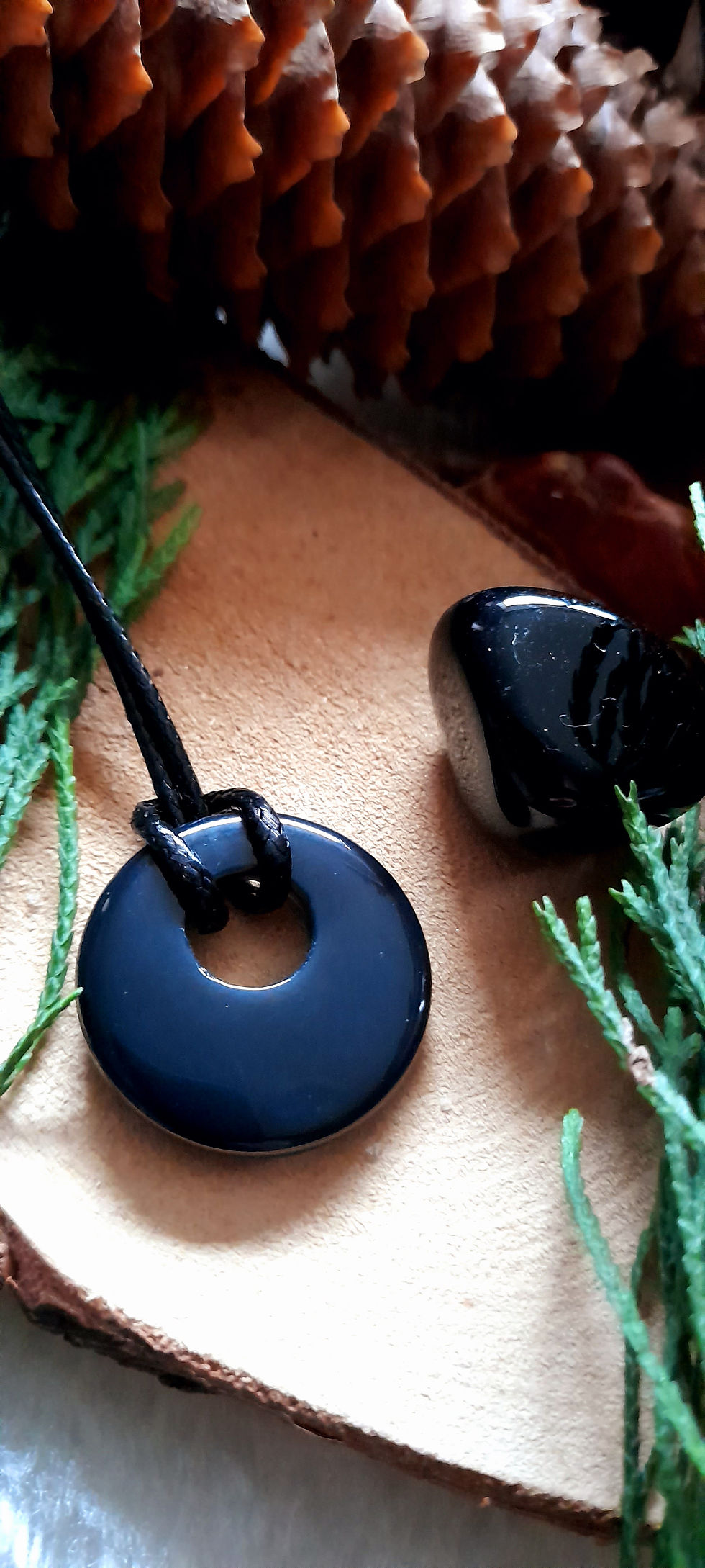 Thumbnail: Black Onyx Donut Pendant