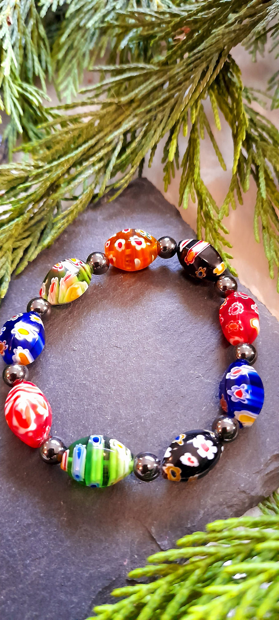 Thumbnail: Murano glass and Hematite bracelet