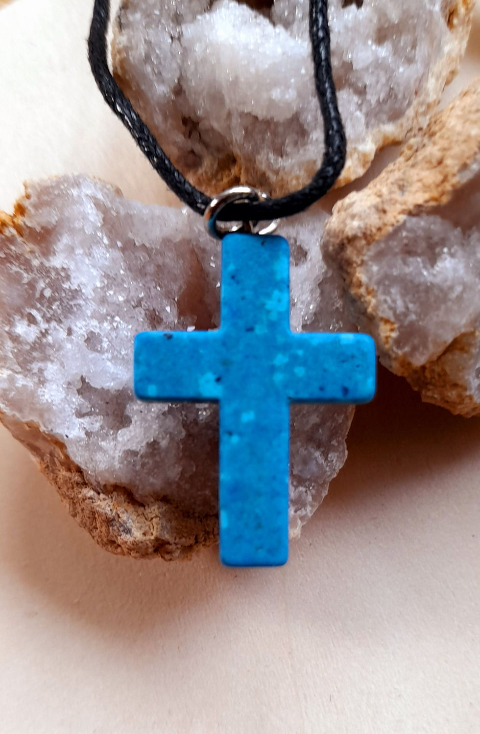 Thumbnail: Small Blue Howlite Cross Pendant