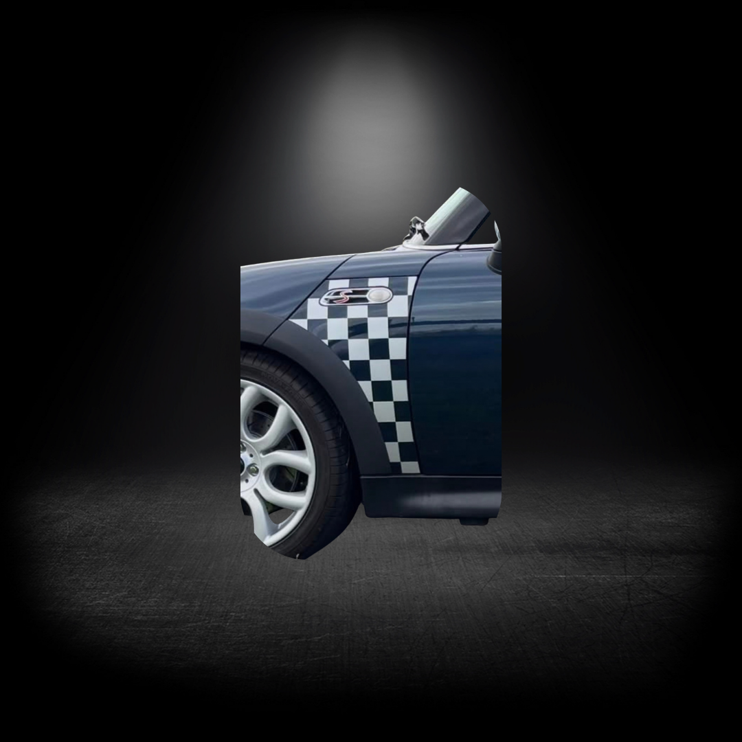 MINI CHECKMATE CHEQUERED WING REPACEMENT DECALS
