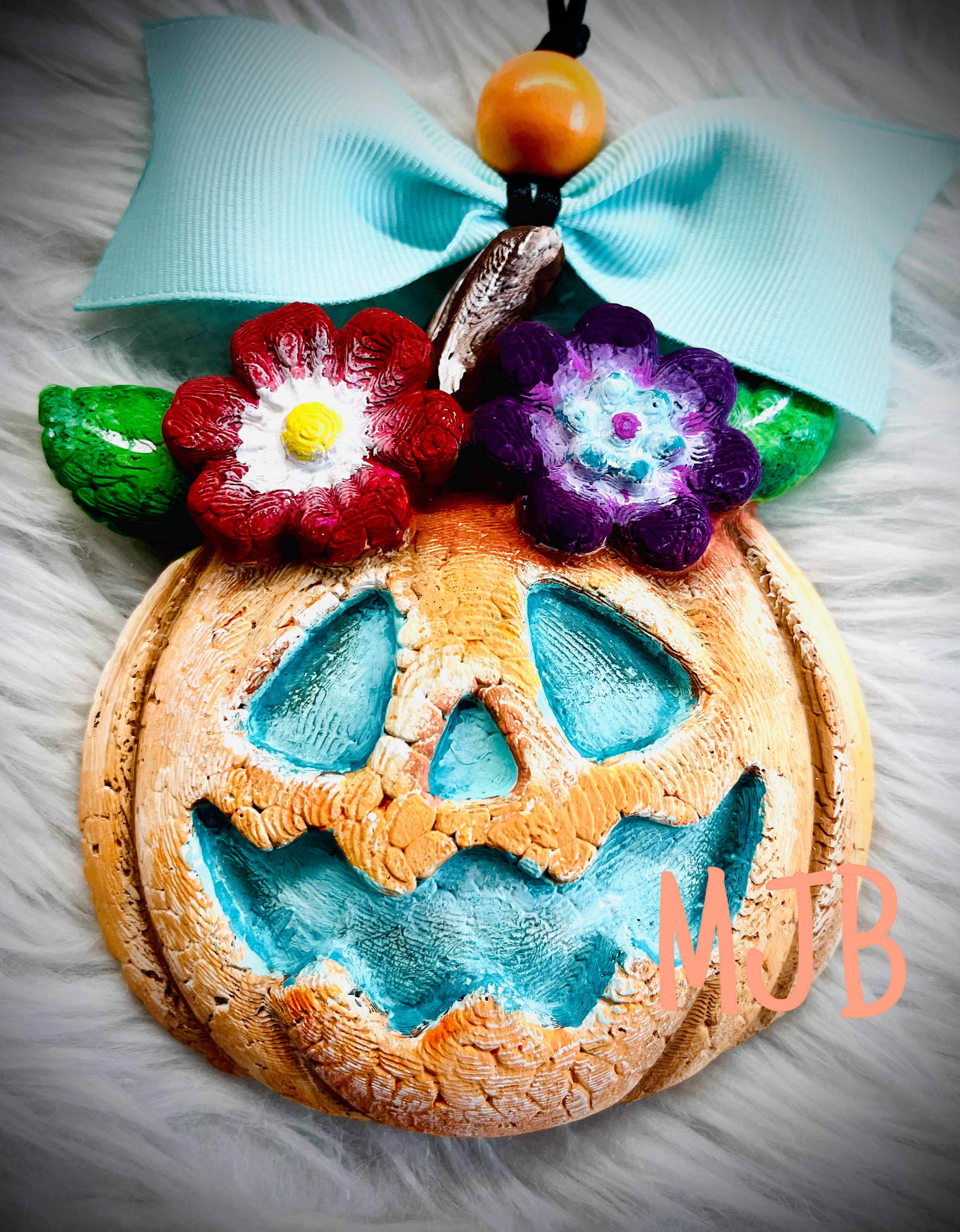 3D Pumpkin with Flowers 