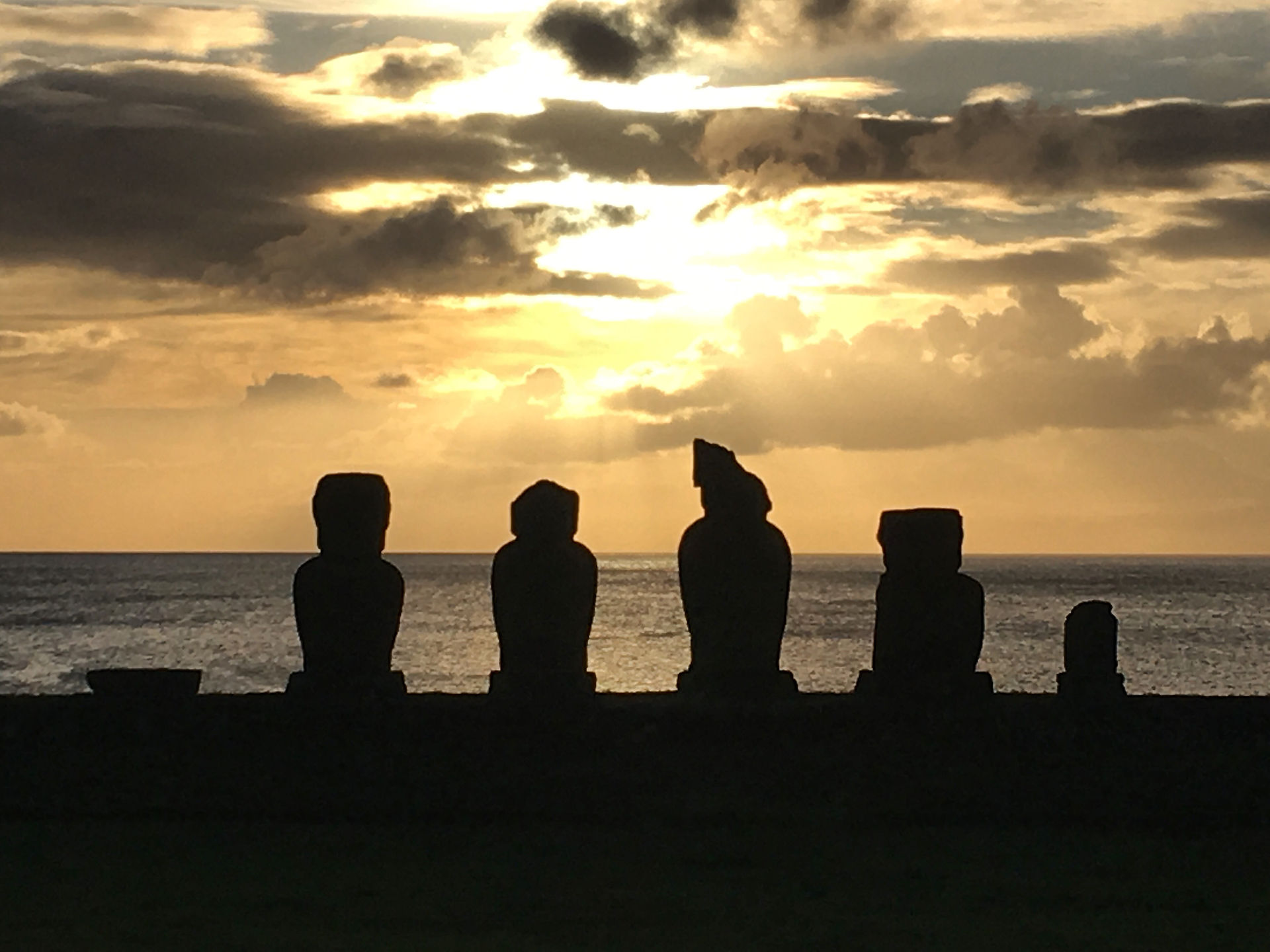 Sunset at Ahu Tahai