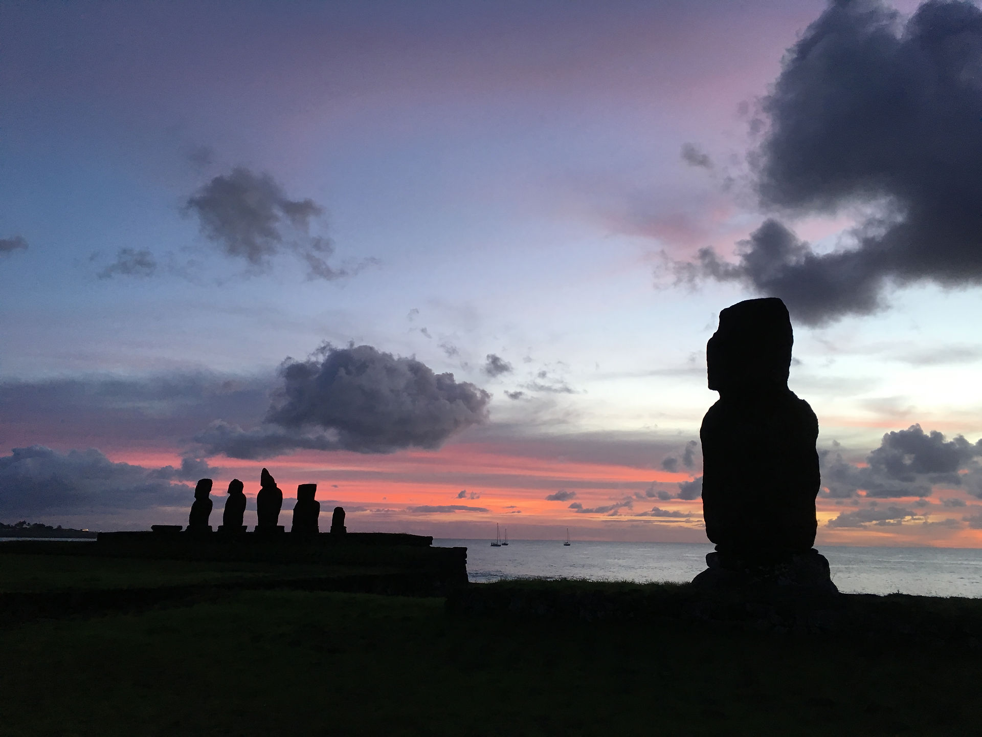 Sunset at Ahu Tahai