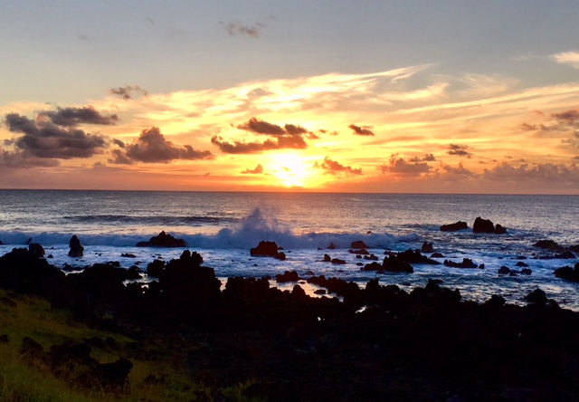 First sunset in Hanga Roa