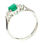 Thumbnail: Oval Cut Emerald & Round Brilliant Cut Diamond Ring in 9 Carat White Gold