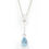 Thumbnail: Pear Brilliant Cut Aquamarine Drop Pendant in 9 Carat White Gold