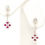 Thumbnail: Lucky Four Leaf Clover Ruby & Diamond Drop Earrings In 18 Carat White Gold