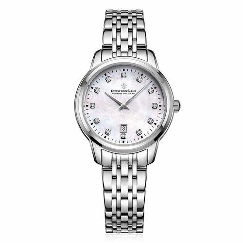 Ladies Dreyfuss Co 1890 Swiss Quartz Mother of Pearl and Diamond