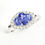 Thumbnail: Oval & Half Moon Brilliant Cut AAA Grade Tanzanite & Diamond Halo Ring