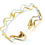 Thumbnail: 9 Carat Yellow & White Gold Double Wave Hinged Bangle