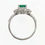 Thumbnail: 18 Carat White Gold Princess Cut Emerald and Diamond Cluster Dress Ring