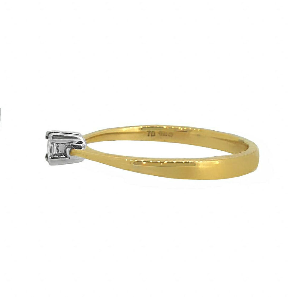 Thumbnail: 9 Carat Yellow Gold Princess Cut Diamond Solitaire (0.13ct) Engagement Ring