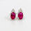 Thumbnail: Oval Brilliant Cut Ruby & Round Brilliant Cut Diamond Stud Earrings in 18 Carat