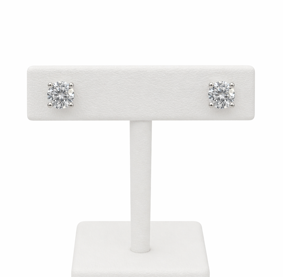 Thumbnail: Sterling Silver 4mm Clear Cubic Zirconia Claw Set Stud Earrings