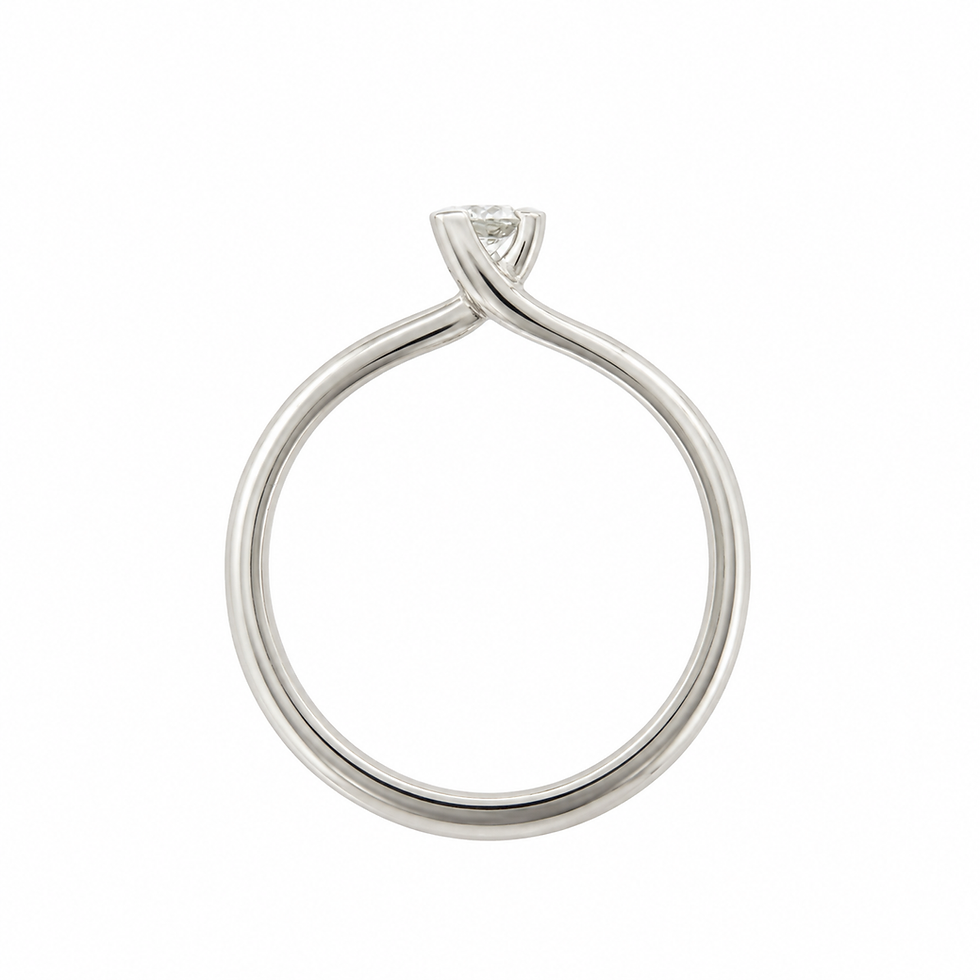 Thumbnail: Platinum and Natural Diamond Solitaire Twisted Three Claw Set Engagement Ring