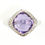 Thumbnail: 9 Carat White Gold Cushion Shape Checkerboard Cut Amethyst Dress Ring
