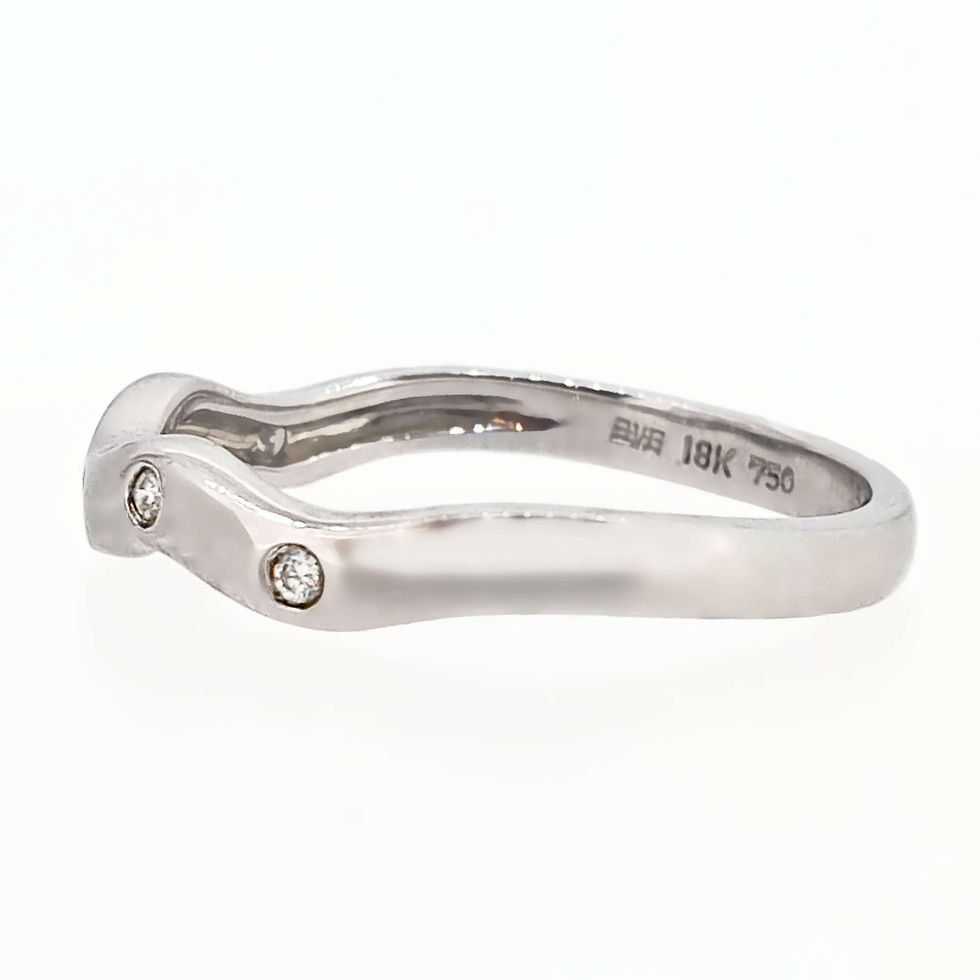 Thumbnail: 18 Carat White Gold Wavy Diamond Set Dress Ring/Fancy Wedding Band 