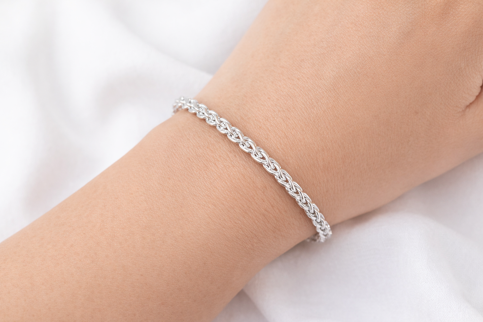 Thumbnail: Sterling Silver 5mm Spiga Link Bracelet 7.5 inches