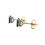 Thumbnail: 9 Carat Yellow Gold Blue Sapphire Baguette Emerald Cut Stud Earrings