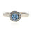 Thumbnail: 18 Carat White Gold Aquamarine and Diamond Halo Wed-fit Engagement Ring
