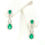 Thumbnail: Pear Cut AAA grade Emerald and Diamond Cluster Drop Earrings in 18 Carat Gold