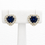 Thumbnail: 9 Carat Yellow Gold Heart Shape Sapphire and Diamond Halo Stud Earrings