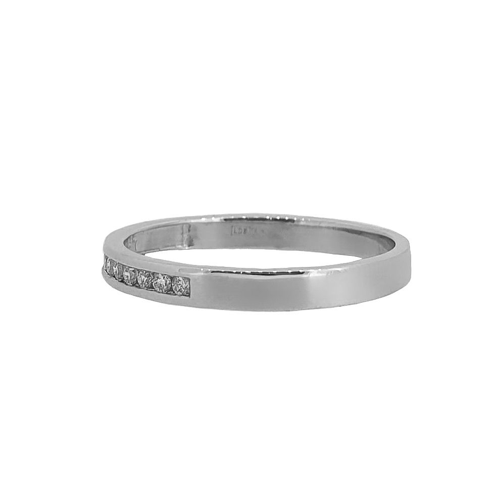 Thumbnail: 9 Carat White Gold Nine Stone Diamond Channel Set Eternity Ring (0.13ctw)