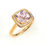 Thumbnail: 18 Carat Rose Gold Cushion Checkerboard Cut Morganite & Diamond Halo Ring