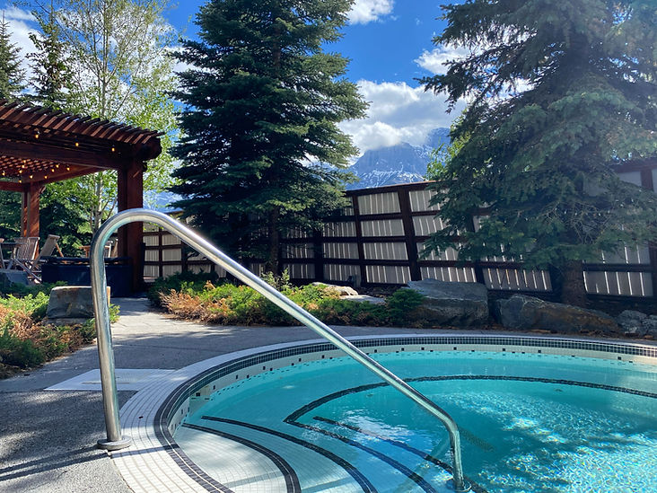 Outdoor hot pools at Bodhi Canmore Spa