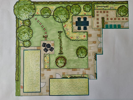 Ontwerp voor een Engelse, romantische tuin