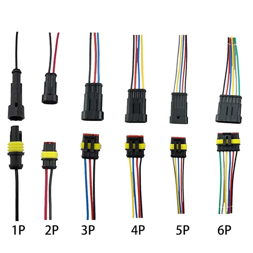 IP68 Waterproof 5A automotive/marine connectors with 10cm flyleads (16