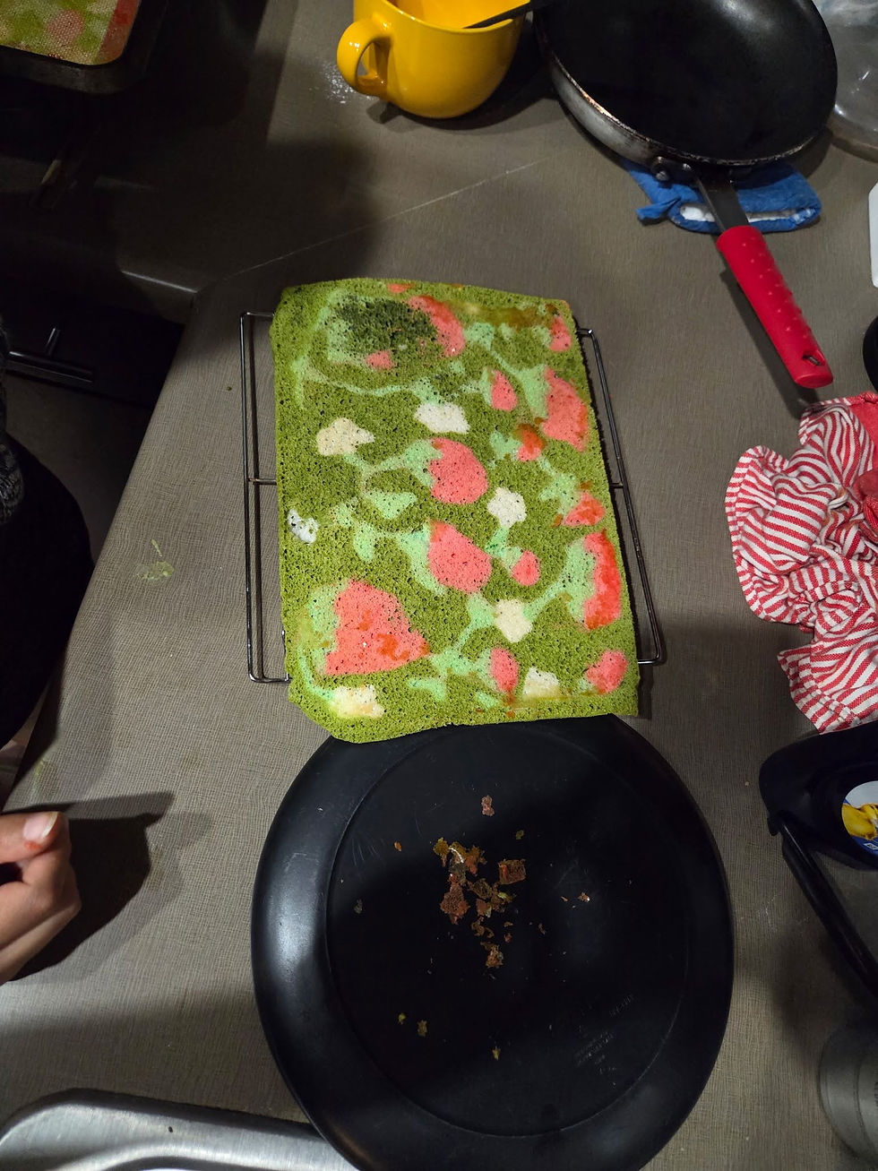 Strawberry Matcha Log cake By Angie & Amanda