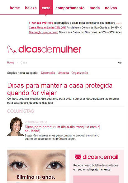 Matéria de Veronica Fraga para o Portal Dicas de Mulher sobre montagem do quarto do bebê e organização de enxoval