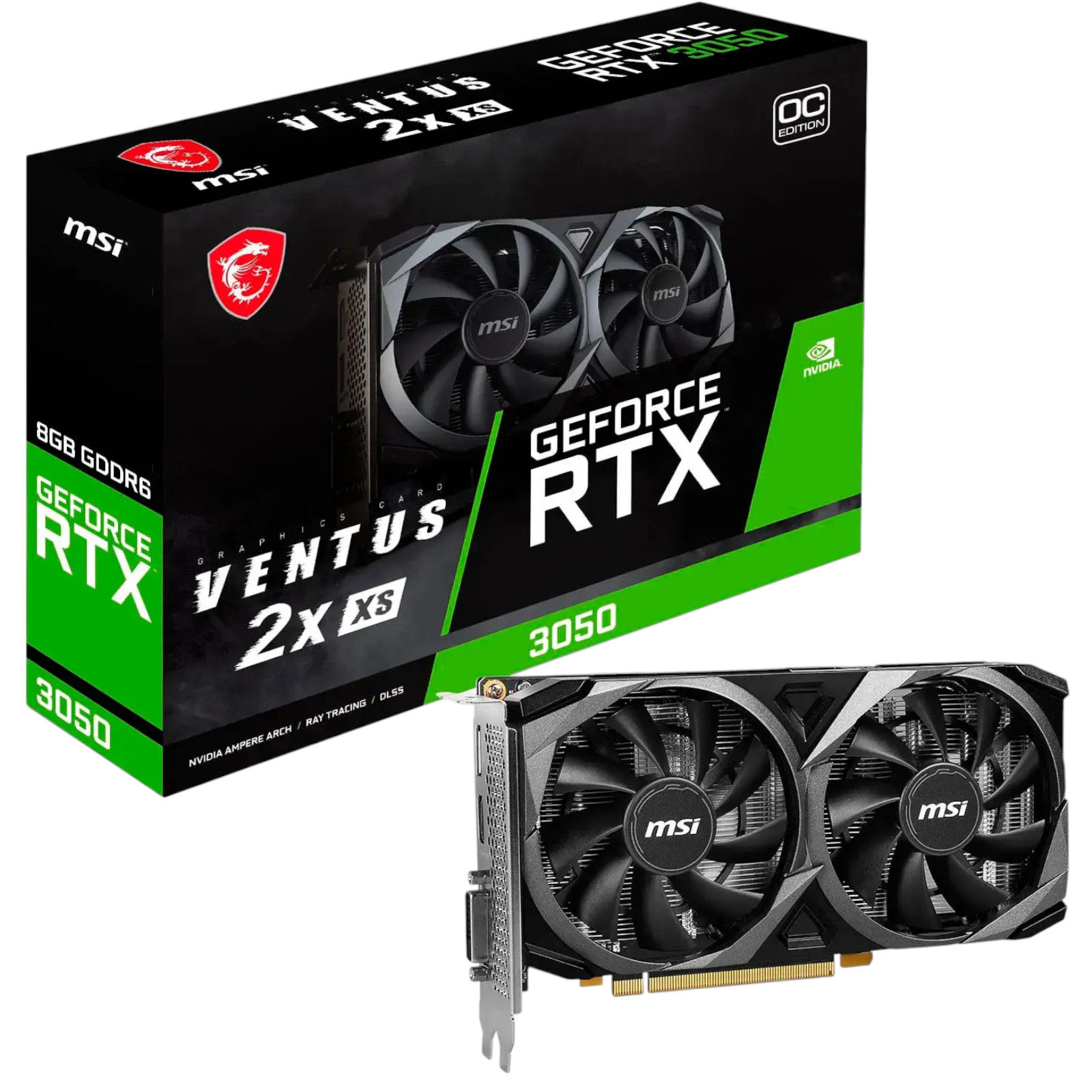 MSI - NVIDIA RTX 3050 VENTUS 2X XS 8G OC - 8GB GDDR6 - PCI Express 4.0 -